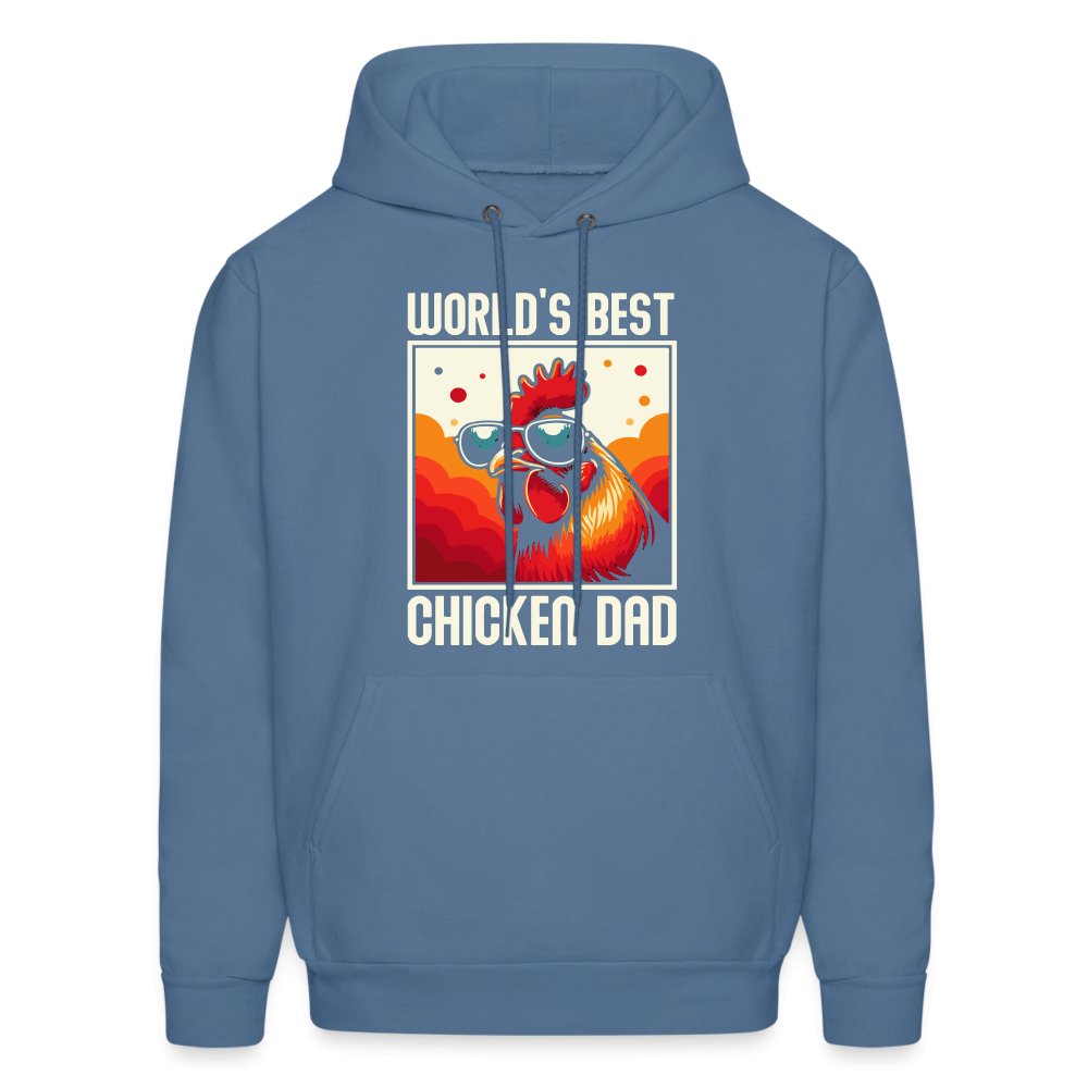 World's Best Chicken Dad Hoodie (Backyard Chickens) - denim blue