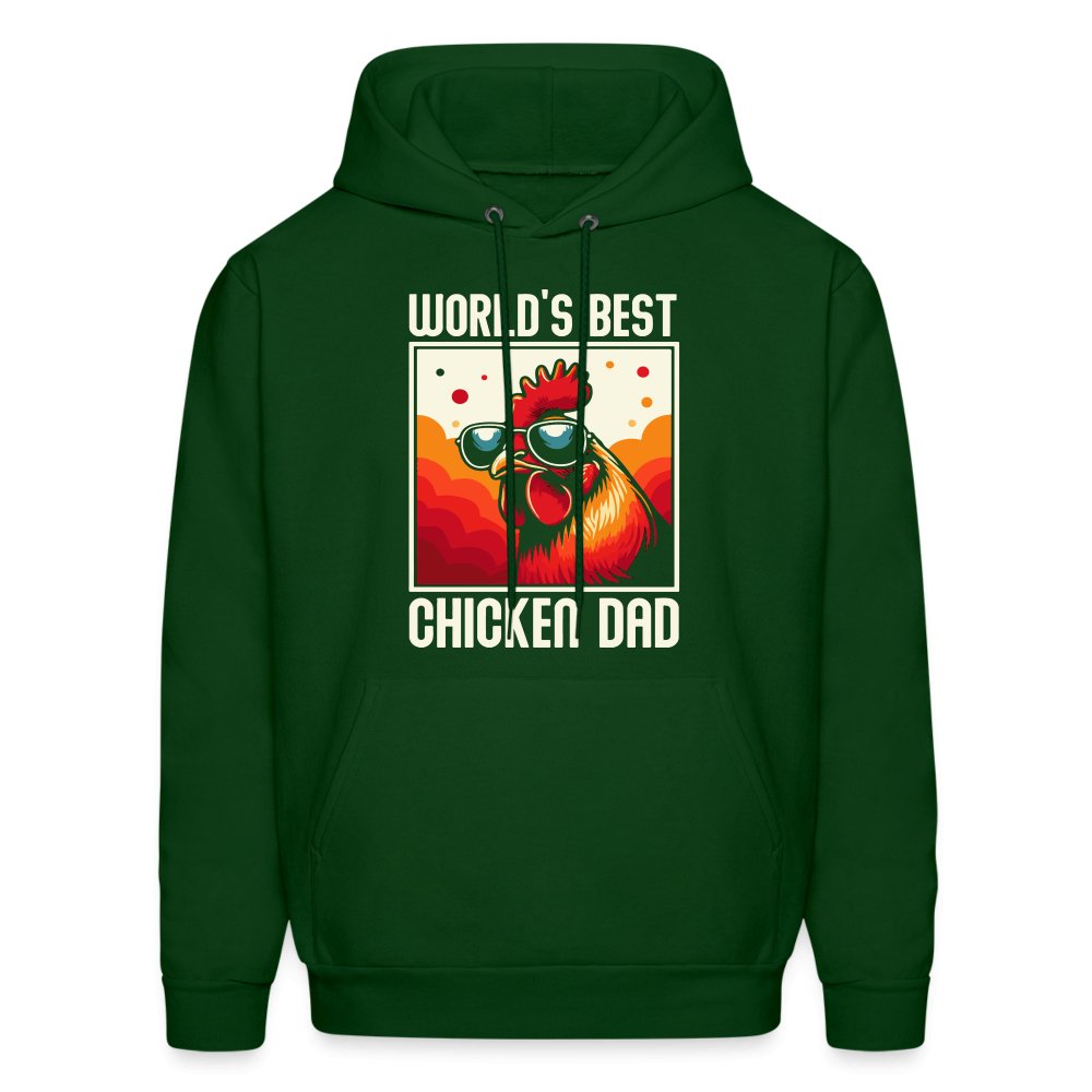 World's Best Chicken Dad Hoodie (Backyard Chickens) - forest green