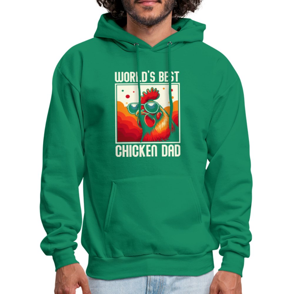 World's Best Chicken Dad Hoodie (Backyard Chickens) - kelly green