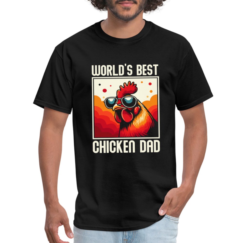 World's Best Chicken Dad T-Shirt (Backyard Chickens) - black