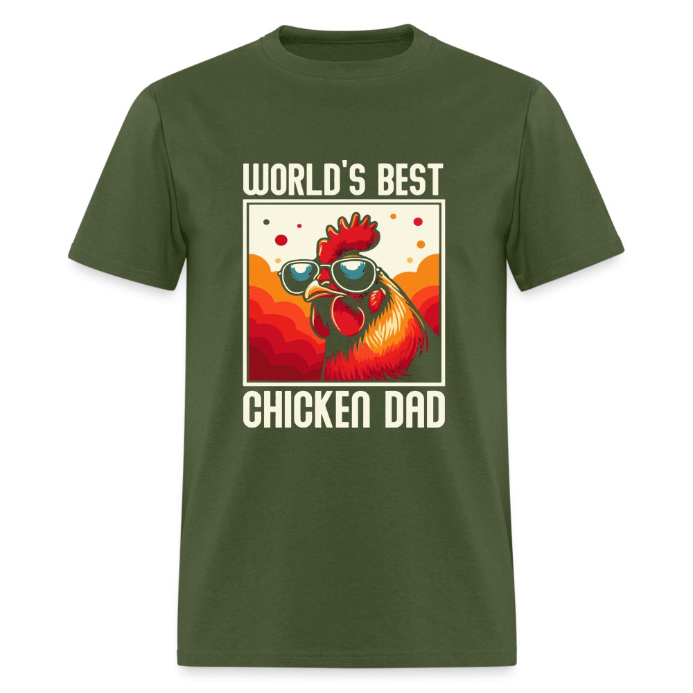 World's Best Chicken Dad T-Shirt (Backyard Chickens) - brown