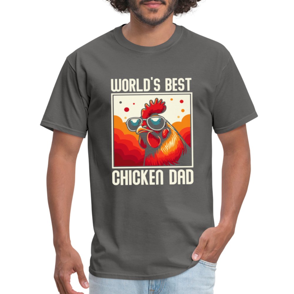 World's Best Chicken Dad T-Shirt (Backyard Chickens) - charcoal