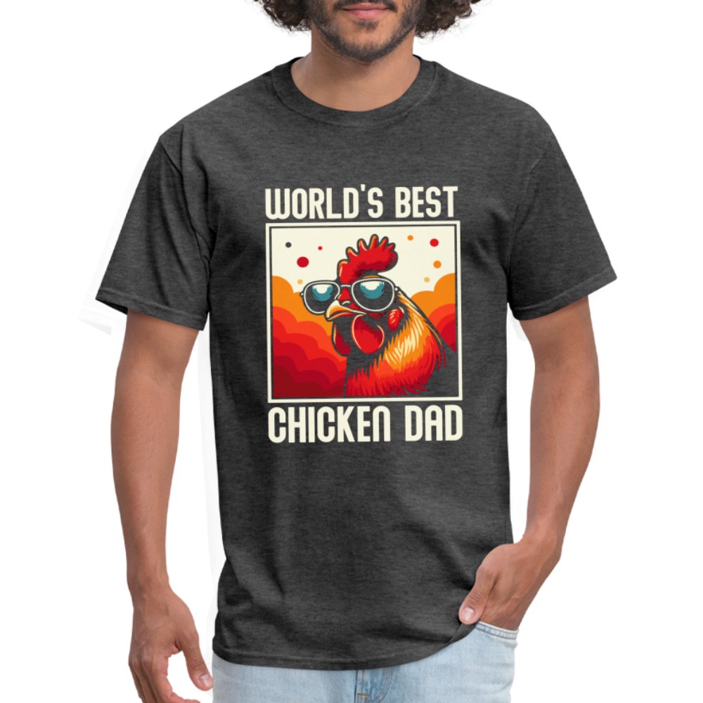 World's Best Chicken Dad T-Shirt (Backyard Chickens) - heather black