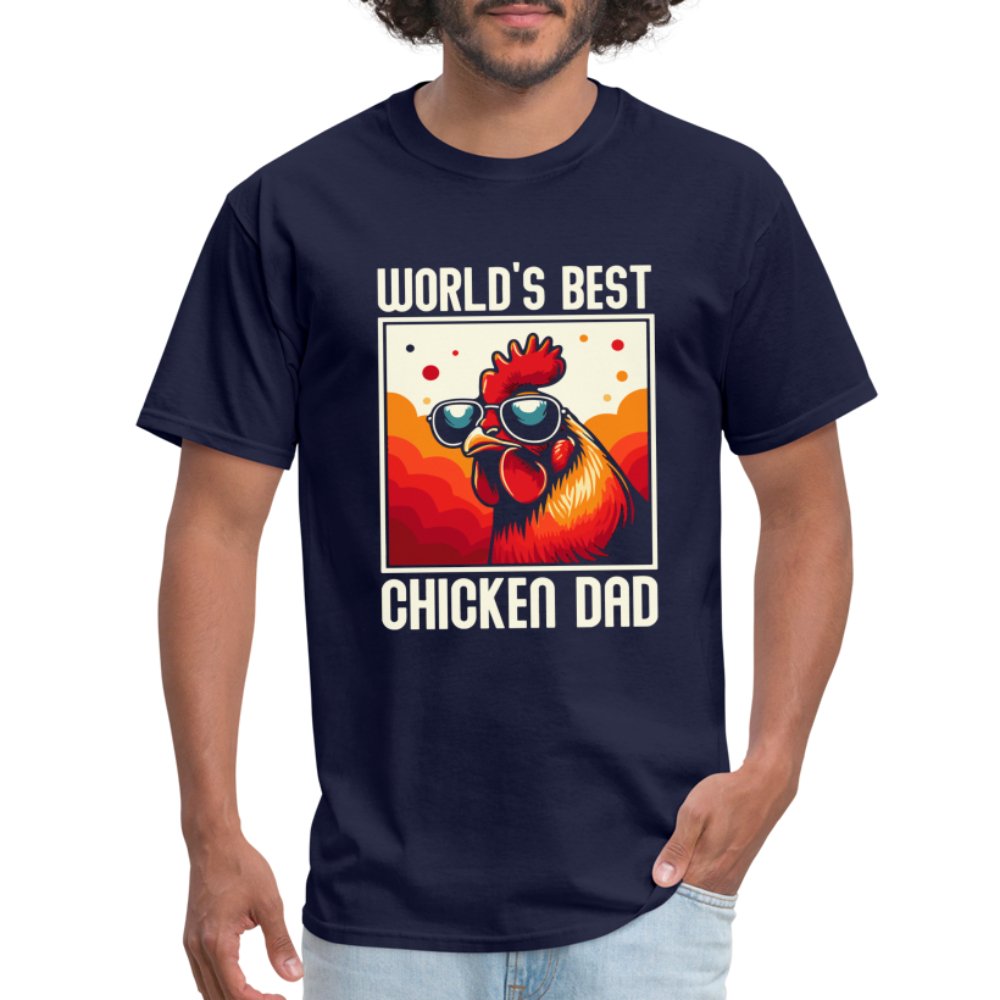 World's Best Chicken Dad T-Shirt (Backyard Chickens) - navy