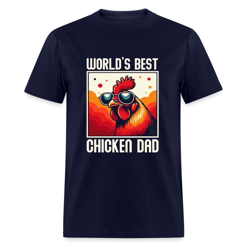 World's Best Chicken Dad T-Shirt (Backyard Chickens) - navy