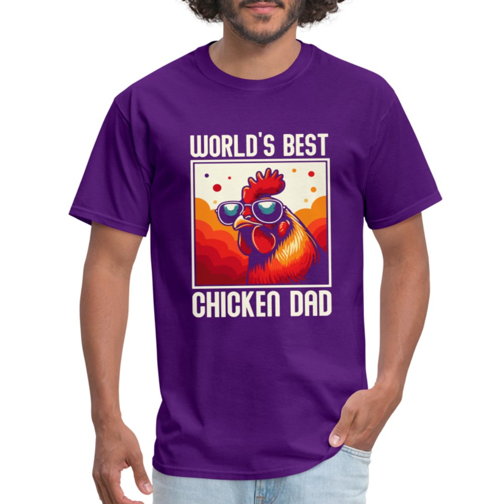 World's Best Chicken Dad T-Shirt (Backyard Chickens) - purple