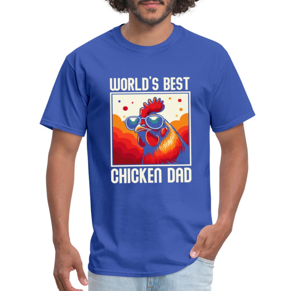 World's Best Chicken Dad T-Shirt (Backyard Chickens) - royal blue